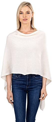 Velanio Cashmere Cashmere Knitted Poncho 100% Mongolian Cashmere Dress Topper for Women Wrap [Gift Box]