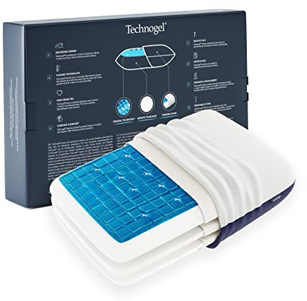 Technogel® New Adjustable Deluxe höhenverstellbares kühlendes Nackenstützkissen mit Gel –Patentiert, Antibakteriell, Schadstofffrei & Zertifiziert ermöglicht 4 Höhen für Rücken-&Seitenschläfer