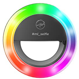 Mobility Lab - ML305745 - Selfie Ring - Anneaux Lumineux pour Selfie avec lumière LED RGB 36 Modes, 3 Niveaux de luminosité réglable pour Smartphone et Tablette