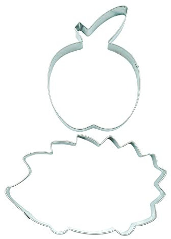 BekkiB - Juego de 2 Molde Galletas Cortadores ''Erizo con manzana'' de Acero Inoxidable, Apto para Lavavajillas - 2512