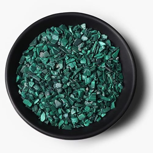 3-5 mm natursten grus kvarts agat jaspis chips mineraler tumlade provsten hem akvarium dekoration, nr. 20 malakit, 100 g