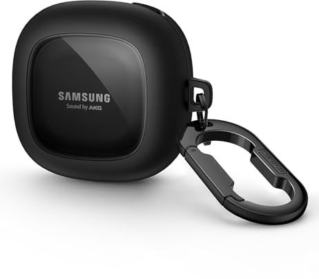 SURITCH Transparent Hülle Kompatibel mit Samsung Galaxy Buds 2/Buds Live/Buds 2 Pro/Buds Pro/Buds FE Hülle Stoßfest Schutzhülle mit Schlüsselbund für Samsung Galaxy Buds 2 hülle schwarz