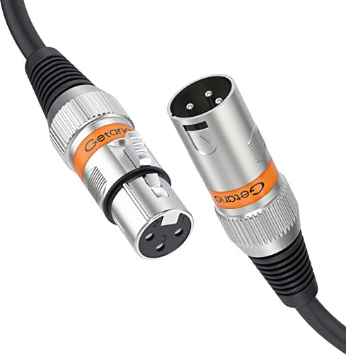 Getaria XLR-Kabel, 91 cm langes Mikrofonkabel, 3-poliger XLR-Stecker auf Buchse, symmetrisches XLR-Mikrofonkabel für Mikrofonmischer, Aufnahmestudio, Podcast (1, 2M)