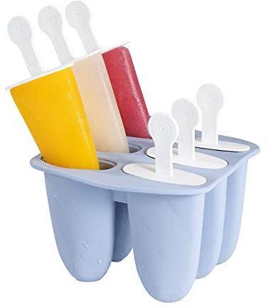 Ice Cream Moulds with Sticks, CEILIWEN Reusable Popsicle Moulds, Food Grade Ice Lolly Moulds, Ice Pop Moulds Silicone, Easy to Release, Purple (Eisforment-Lila)