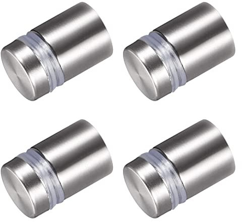 METALLIXITY Letrero Separador Tornillos (16x24mm) 4uds, Inoxidable Acero Publicidad Tornillos Vidrio Acrílico Clavo - para Imagen Marco Cartel Pantallas