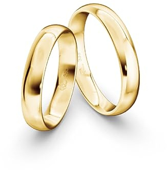 JC Trauringe | Paarringe | Traumhafte Eheringe 4 mm breit I 333 Gold Poliert I Verlobungsringe Partnerringe Gelbgold mit Gravur in edler Schatulle I 2 Hochzeitsringe | Ringe ohne Stein I NT01
