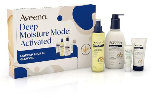 Aveeno Skin Relief Gift Set for Very Dry Skin (Pack of 3) | Includes Body Oil Spray 200ml, Moisturising Lotion 300ml and Moisturising Hand Cream 75ml, Use Together to Heal Dry Skin