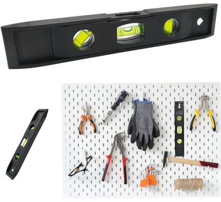 BullTek Niveau torpille à 3 bulles, 23 cm, niveau torpedo magnétique, compact, alignement précis, balance hydraulique avec bulle fluorescente, horizontale, verticale et 45°