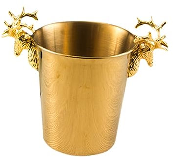 BESTonZON Zuckerguss Eimer Vintage Eiskübel Bierkübel Weinkübel Likör Eiswürfel Eishalter Hirschkopf Eiskübel Blecheimer Snack Eimer Party Eiskübel Badewanne Aus Metall