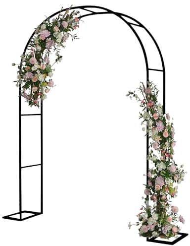 Rosenbogen Aus Edelstahl, Hochzeitsbogen, Garten Torbogen Rankgitter Rosenhilfe, Weiß/grün/schwarz Rankenbogen, Wetterbeständige Rankhilfe, Pergola Spalier Aus Verzinkt-Schwarz||200*230cm/78.7*90.5in