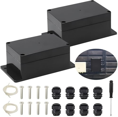 peiyee 2 Stück Abzweigdose Aufputz Verteilerdose Wasserdicht, ABS Abzweigdose Groß Größe 100x68x50 mm Wasserdicht IP65, Elektrische Projektbox mit 8 M16 Kabelverschraubung, Elektrische Anschlussbox