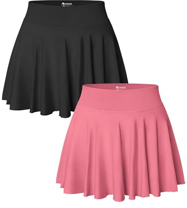 OQQ Skorts für Damen 2er Pack Hohe Taille Stylish Lässige Röcke Tennis mit Taschen Sommer Damen Skirts