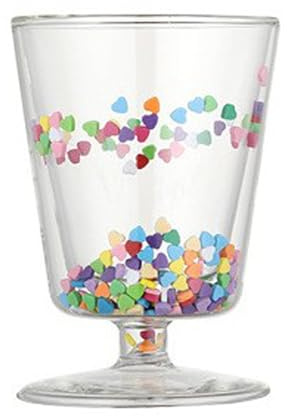 Doppelwandige Glastasse, Stern-Herz-Punkt, Transparente Tasse, Wärmeisolierte Tassen, Pailletten-Glas-Isolierung, Teetasse, 250 Ml, Milchbecher, Cappuccino-Tasse(Herz)