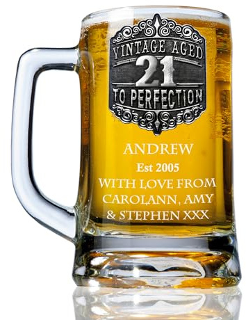 De Walden Men’s 21st Birthday Engraved Pewter Vintage Beer Glass Tankard | Personalised, Twenty First Birthday Gift Idea, Gifts For A Man, Son, Brother, Uncle, Husband, Nephew
