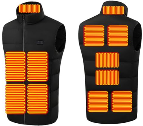 Genérico Chaleco Calefactable Ligero Para Hombre Y Mujer, Chaqueta Calefactable Eléctrica USB, 11 Zonas Calefactadas, Calentamiento Rápido 3s, Para Caza Y Senderismo Al Aire Libre (Black,5XL)