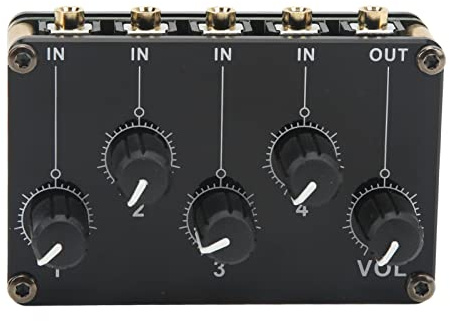 Mini Mixer Audio Mixer Audio, Console per Scheda Audio Mini Mixer Stereo Passivo a 4 Ingressi 1 Uscita