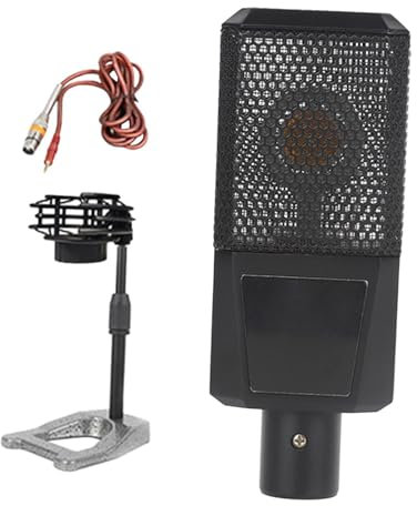 F Fityle Kondensatormikrofon, professioneller Desktop, geräuschärmer, mit Ständer, robustes Gaming-Mikrofon, Aufnahmemikrofon für Live-Broadcast-Gaming, 16 Mm Mikrofonkern