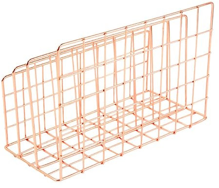 NUOBESTY Metal Bookshelf Desktop Stand for Books Records Home Office Bookshelf Metal Desk Book Organiser for Desk