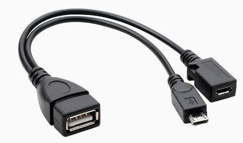 Puiseno Cavo adattatore da USB a OTG con connettore Micro USB 2.0 connettore USB tipo B femmina/connettore USB tipo A femmina per unità flash USB/tastiera/disco rigido/Fire TV Stick, 20 cm