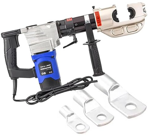Crimpadora hidráulica eléctrica for terminales de cable, 2200 W, kit de crimpadora automática con matrices 9/11(400c)
