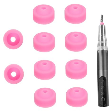 CALLARON Fundas Protectoras de Silicona Reutilizables y Resistentes 10 para Cabezales de Máquina de Pulir Uñas para Manicura y Pedicura