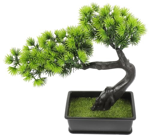 TOGEVAL Árbol Bonsái Falso De Pino Artificial Realista Maceta Verde Para Decoración De Oficina y Hogar, Planta De Escritorio Pequeña, Plantas Artificiales Para Interiores Sin Mantenimiento