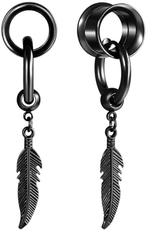 Hoisy Ohrringe Tunnel Anhänger Double Flared Tunnel Piercing Edelstahl Ohr Plug Gestreckte Expander 6mm-20mm