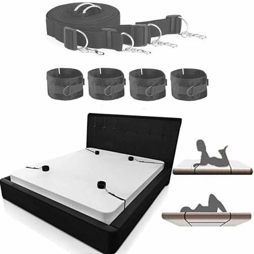 binxliuxo Cama cómoda y romántica con Ajustable B-D-S-M Bóndāgè Accessori utilizadas para Atar Cuerdas bajo el colchón