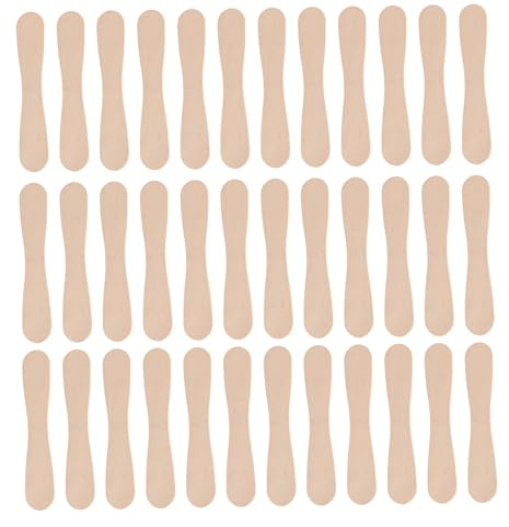 BESPORTBLE 50pcs Natural Wood Dessert Spoons Smooth Strong Wooden Ice Cream Taster Spoons for Sampling Popsicles and Waffle Cones Serving Utensils for Parties and Tastings