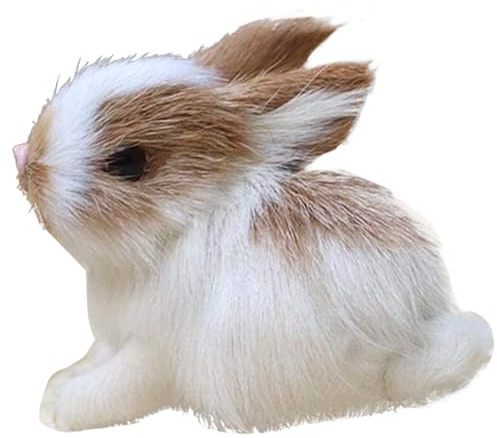 Muzrunq Lapin en Peluche, Mini Animaux en Peluche réalistes 5, 9 x 7, 9 x 5, 1 cm, Lapins en Mignons et réalistes, modèle de Simulation de Lapin Pâques, Anniversaire pour Enfants