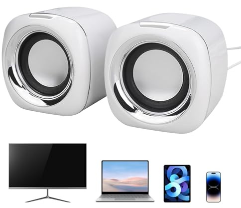 Generisch USB-betriebenes Stereo-Lautsprechersystem – kompaktes Dual-Set, tragbare Mini-Soundbar mit Anschluss | Audiogerät für Laptop, Tablet, Desktop-Computer, Smartphone, Plug-and-Play-Musikgerät,