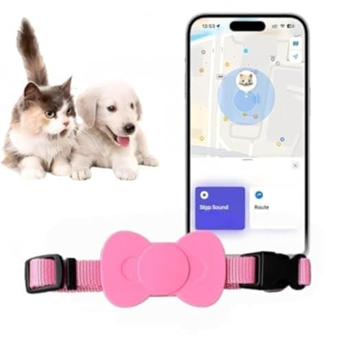 Genérico Rastreador de Gatos Mejorado, Collar GPS para Gatos y Perros medianos y Grandes Nuevo, rastreador de Perros, rastreador de Mascotas, sin cuota mensual, (Compatible con iOS/Android)