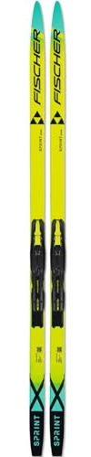 FISCHER Unisex Sprint Crown Mounted Skis | Durable Lightweight Functional Technology-Rich Outdoors Winter Sports Nordic Skis for Young Cross-Country Beginners | Bindings Included, 170