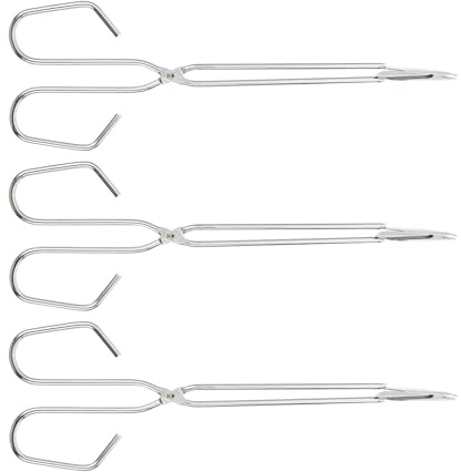 CLISPEED 3 pièces Pince à Bûches Barbecue Outil Multifonction Antibrûlure Poignée Ergonomique pour Cuisine et Foyer