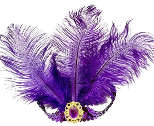 Generisch Karneval Damen Samba Kopfschmuck Federschmuck 1920er Jahre Faschingskostüme Fasching Mottoparty Federkopfschmuck Brasilien Feder Haarschmuck Frauen Karneval-Kopfschmuck mit Federn