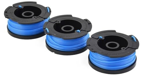 FACAIIO 3 Pack Replacement Spool and Line Heads for Black & Decker Trimmers, 1.5mm Line Diameter, 10m Length, Auto Feed, for CST/GH/GL/GLC/LST/MTC/NST/ST Series Models