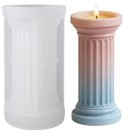 Silicone Mould Greek Column, Silicone Moulds Casting Moulds Candle Holder Vase, Casting Moulds for Epoxy Resin, Concrete & Plaster, Plaster Moulds for Casting, for Small Flower Pots, Vase, Planters