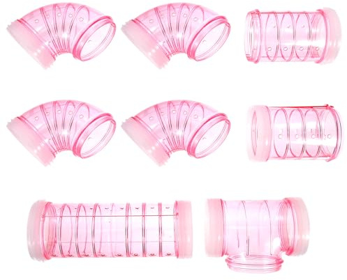 OHPHCALL Accessori per Gabbie di Criceti Tunnel in Plastica Tubi e Connettori per Labirinti, Adatti a Roditori Piccoli, per Arricchire l'Ambiente di Gioco