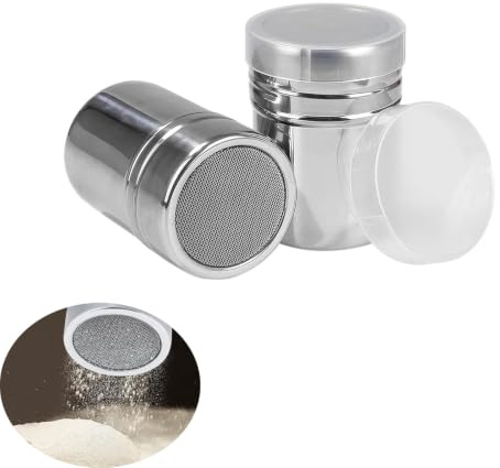 Saupoudreuse De Sucre En Poudre Avec Couvercle,2 Pièces Sucrier,Barista Accessoires,Saupoudreuse À Sucre Glace Professionnelle,Accessoires De Café,Kit Barista Cafe,pour Sucre En Poudre,Cannelle.