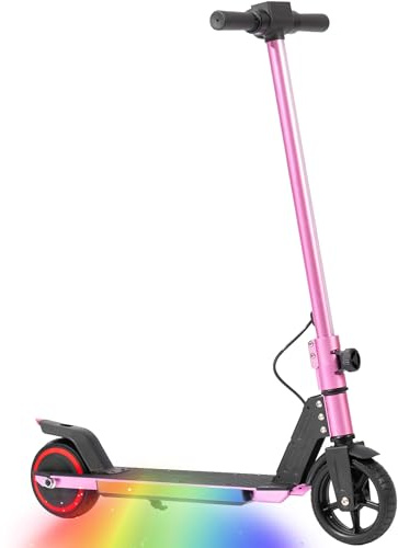 Generisch 6,5 tum elscooter för barn 6–12 år, vikbar cityroller med LED-belysning, max. 14 km/h, räckvidd 5–8 km, dubbelt bromssystem, lastkapacitet upp till 50 kg