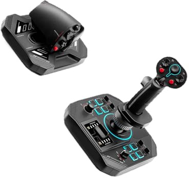 Professional Flight Emulator Joystick & Throttle Set with Adjustable Resistance High Accuracy for OS 10/11 Flight Controller