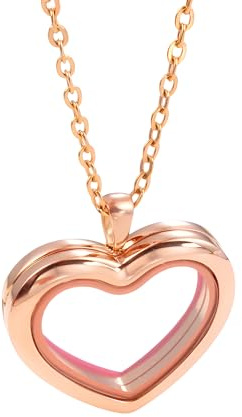 Collar con medallón de corazón de Plata de Ley 925 para Mujer, Collar clásico con Colgante de Foto con Forma de corazón para Pareja, Collar con medallón de Imagen, Collar con medallón de corazón Que