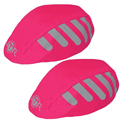 BTR Regenschutz für Fahrradhelm | Wasserdichter Helmbezug | Regenhaube Fahrradhelm | Fahrrad Überzug Universal für alle Helme | x2