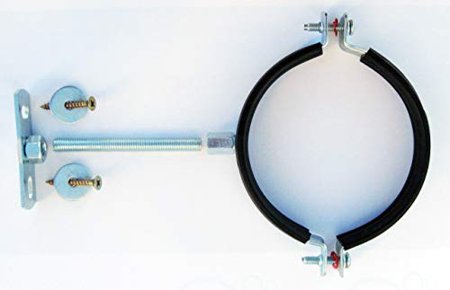 A 110mm (4.5 inch) Pipe or Boiler Flue Bracket Kit with Choice of Pre-Cut Threaded Rod (10cm Threaded Rod)
