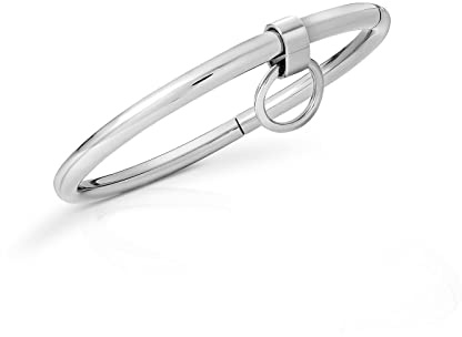 Metall Halsband Halsreif Halsfessel Bondage Sklaven-Sexspielzuege abnehmbaren O-Ring Erotik für Männer Frauen Paare HB02 Größenauswahl (Innen Ø 110 mm)