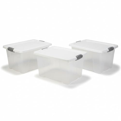 LS-LebenStil Stapelbox 3x Set 40x28x20cm mit Deckel Stapelbar Transportbox | Kunststoff Allzweckkiste Aufbewahrungsbox | die Allzweckbox Aufbewahrungskiste Aufbewahrung Spielzeug Regalbox Stapelkiste