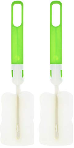 Foam Brush with Handle for Cup - Pack of 2 - Sponge with Handle for Glass Bottle Cleaning - Kitchen Cleaners Brushes for Dish