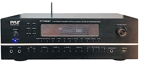 Pyle 7.1-Channel Hi-Fi Bluetooth Stereo Amplifier - 2000 Watt AV Home Theater Speaker Subwoofer Surround Sound Receiver w/Radio, USB, RCA, HDMI, MIC in, Supports 4K UHD TV, 3D, Blu-Ray - PT796BT.5