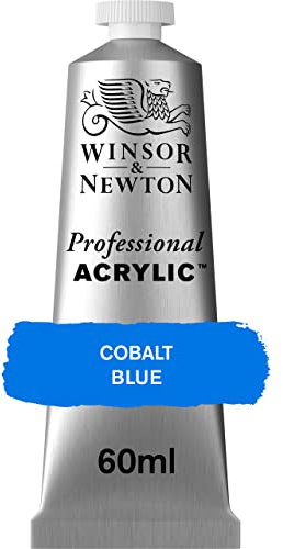 Winsor & Newton 8840465 Vernice acrilica professionale di qualità artistica, elevata brillantezza dei colori e opacità, qualità da archivio, tubetto da 60 ml - Blu di cobalto