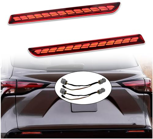 KEEGTBOX LED Rear Bumper Fog Light Brake Tail Sequential Flash Turn Signal Lamp Compatible with Toyota Sienna LE XLE XSE Limited Platinum Edition 2021 2022 Accessories (Rear Fog Light)